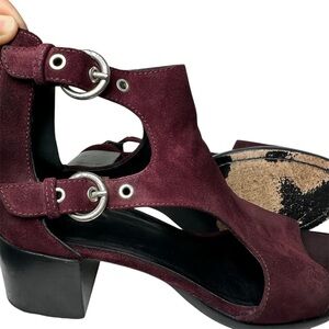 Rag & Bone Burgundy Made in Italy Suede Sandals in Size 8.5